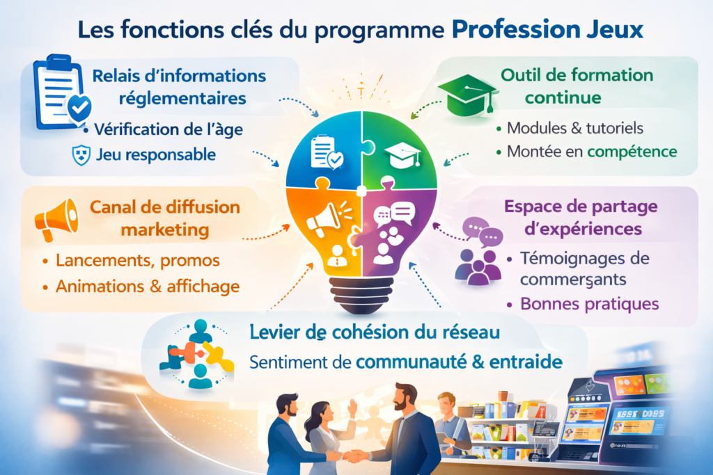 Les fonctions clés du programme Profession Jeux