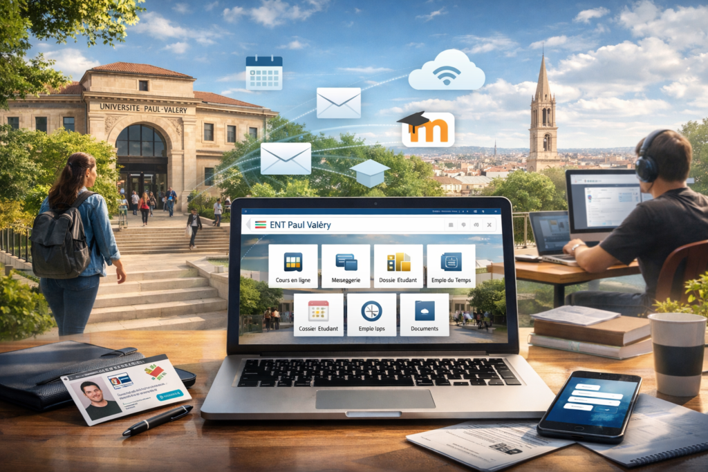ENT Paul Valéry : accès, connexion et services universitaires ENT Paul Valéry : fonctionnement, connexion et services de l’environnement numérique de travail