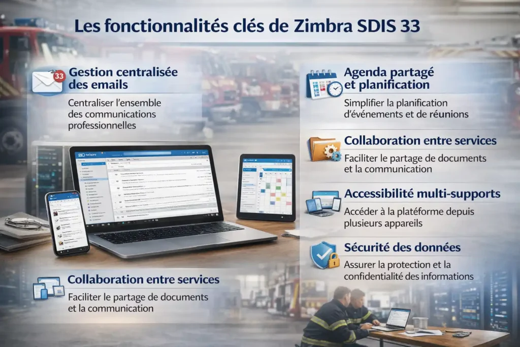 Les fonctionnalités clés de Zimbra SDIS 33